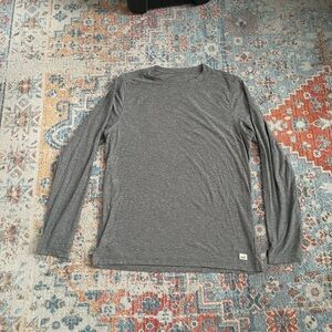 Vuori grey long-sleeved crewneck t-shirt